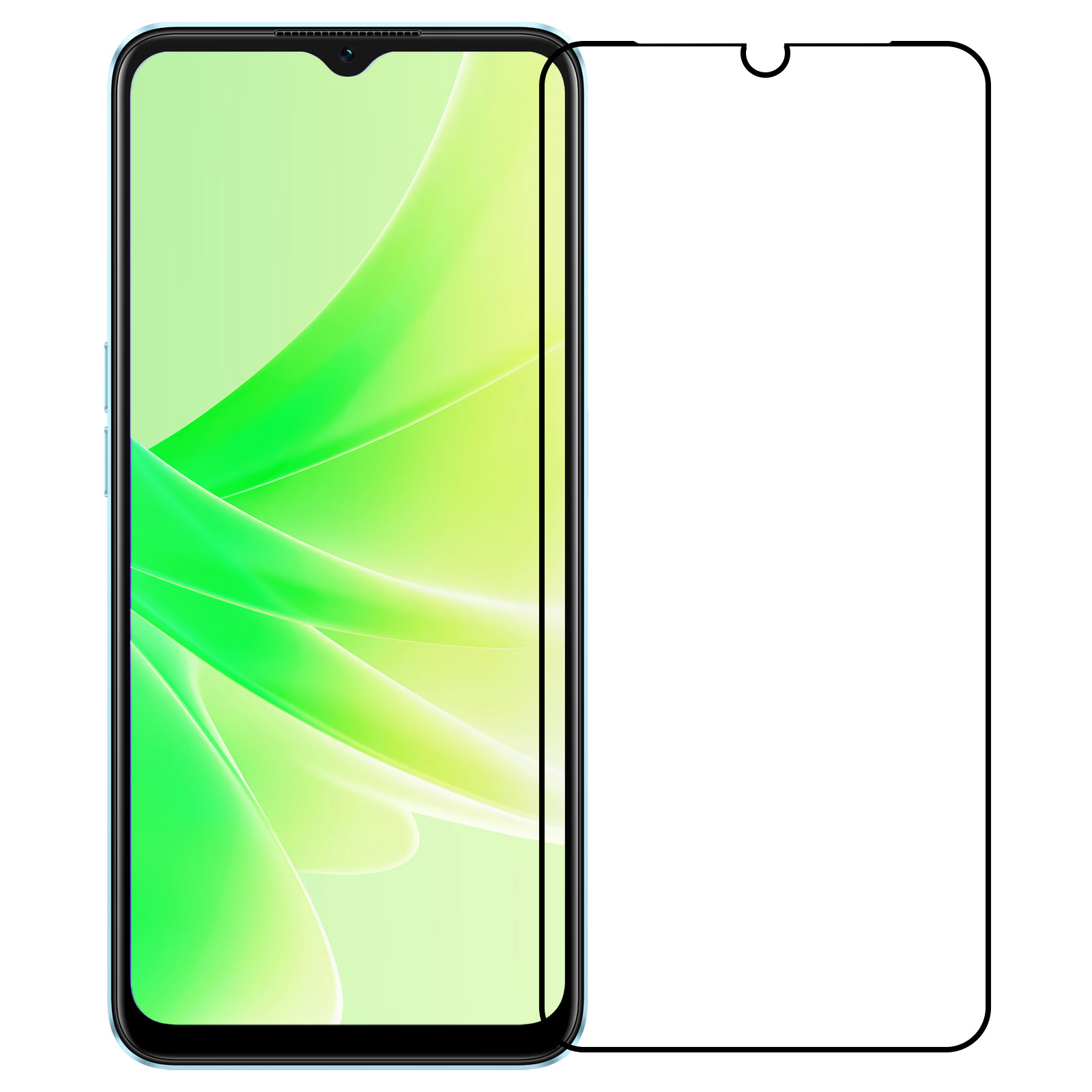 Nomfy Screenprotector Geschikt voor OPPO A57s Screenprotector Bescherm Glas - Screenprotector Geschikt voor OPPO A57s Screen Protector Tempered Glass Full Screen Full Cover