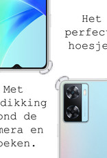 BASEY. Hoes Geschikt voor OPPO A57s Hoesje Shock Proof Case Hoes Siliconen Met 2x Screenprotector - Hoesje Geschikt voor OPPO A57s Hoes Cover Shockproof - Transparant
