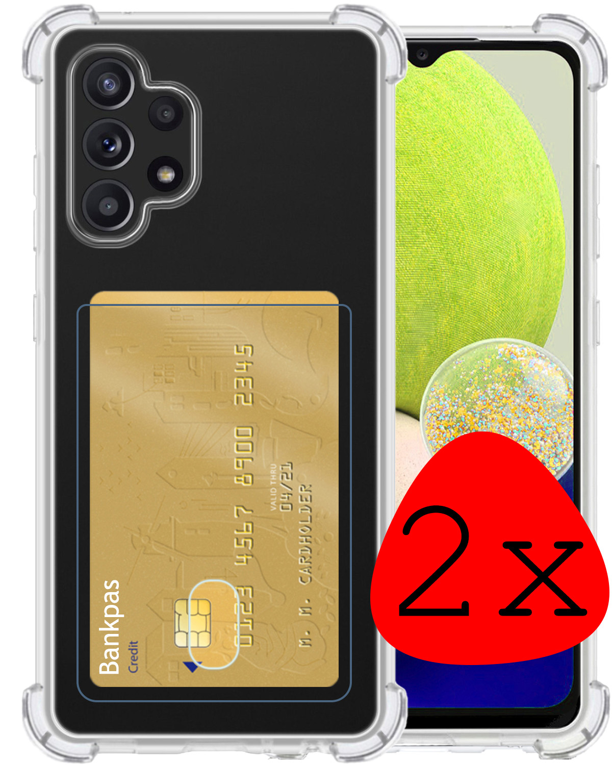 BASEY. Hoes Geschikt voor Samsung A32 4G Hoesje Shock Proof Case Hoes - Hoesje Geschikt voor Samsung Galaxy A32 4G Hoes Cover Shockproof - Transparant - 2 Stuks