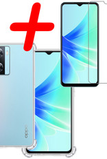 BASEY. Hoes Geschikt voor OPPO A57s Hoesje Shock Proof Case Hoes Siliconen Met Screenprotector - Hoesje Geschikt voor OPPO A57s Hoes Cover Shockproof - Transparant