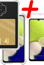 BASEY. Hoes Geschikt voor Samsung A32 4G Hoesje Shock Proof Case Hoes Met Screenprotector - Hoesje Geschikt voor Samsung Galaxy A32 4G Hoes Cover Shockproof - Transparant