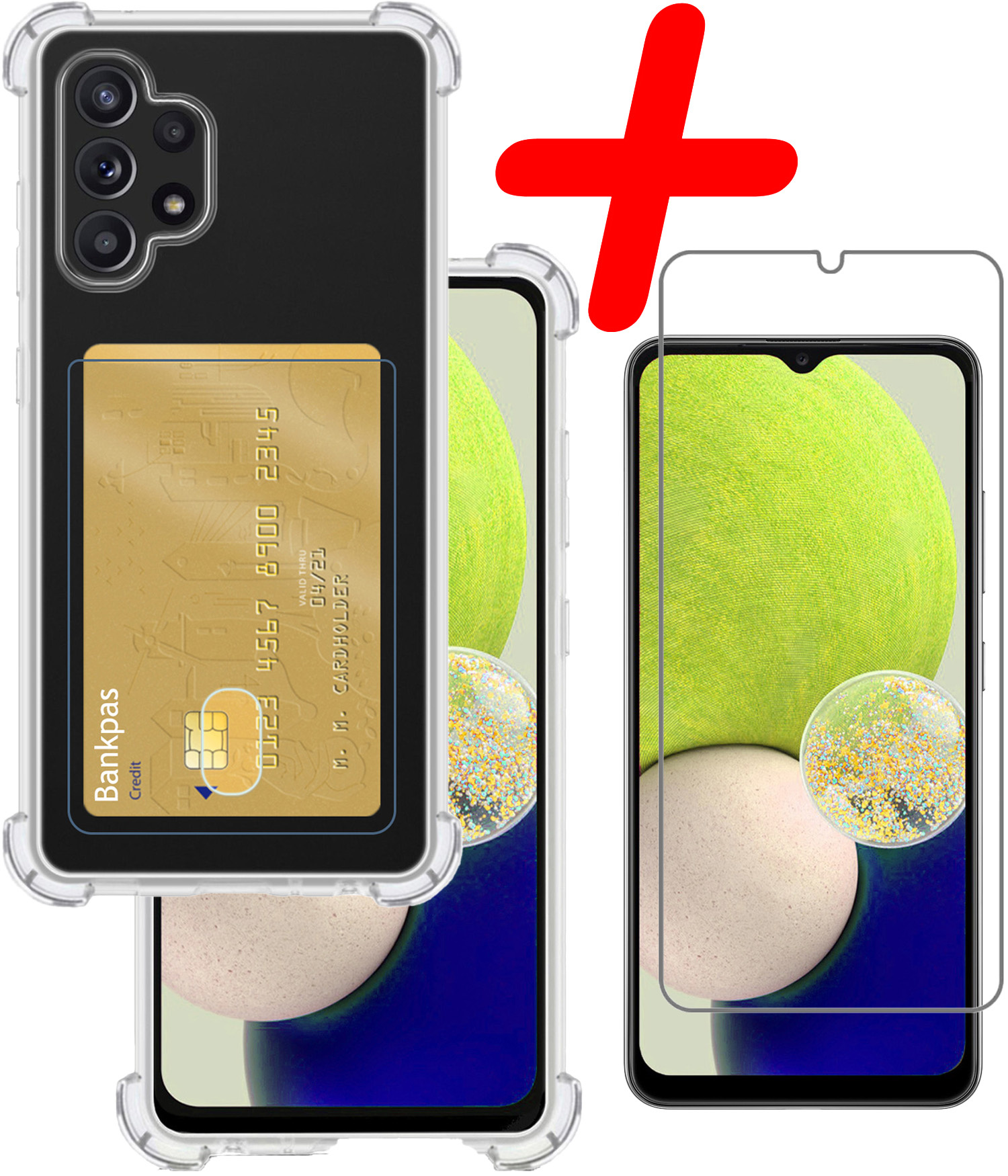 BASEY. Hoes Geschikt voor Samsung A32 4G Hoesje Shock Proof Case Hoes Met Screenprotector - Hoesje Geschikt voor Samsung Galaxy A32 4G Hoes Cover Shockproof - Transparant