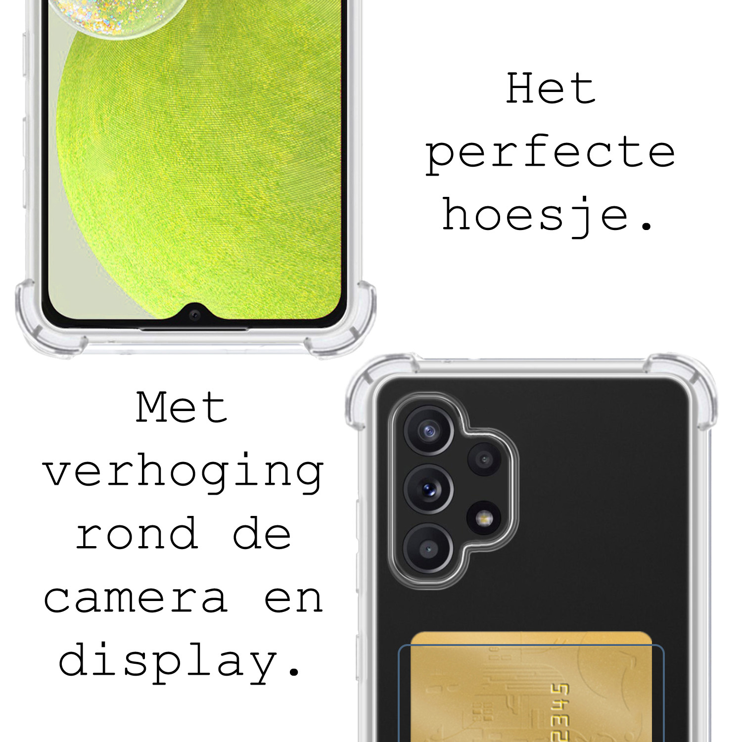 BASEY. Hoes Geschikt voor Samsung A32 4G Hoesje Shock Proof Case Hoes Met Screenprotector - Hoesje Geschikt voor Samsung Galaxy A32 4G Hoes Cover Shockproof - Transparant