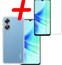BASEY. BASEY. OPPO A17 Hoesje Siliconen Met Screenprotector - Transparant