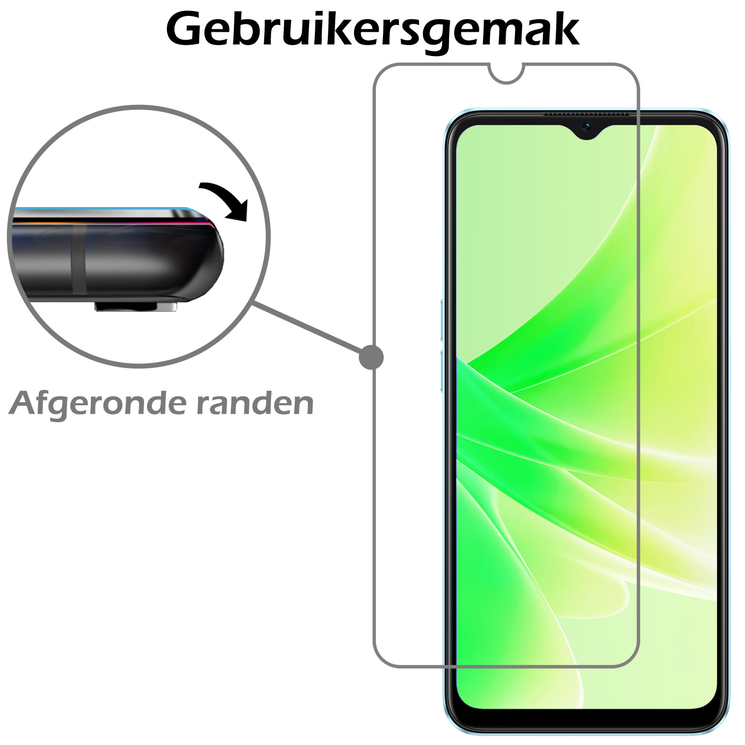 Nomfy Hoesje Geschikt voor OPPO A57 Hoesje Shock Proof Cover Case Shockproof Met Screenprotector - Hoes Geschikt voor OPPO A57 Hoes Siliconen Back Case - Transparant