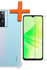 Nomfy Hoesje Geschikt voor OPPO A57 Hoesje Shock Proof Cover Case Shockproof Met Screenprotector - Hoes Geschikt voor OPPO A57 Hoes Siliconen Back Case - Transparant