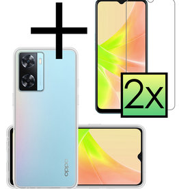 NoXx NoXx OPPO A57s Hoesje Siliconen Met 2x Screenprotector - Transparant
