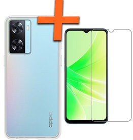 Nomfy Nomfy OPPO A57s Hoesje Siliconen Met Screenprotector - Transparant