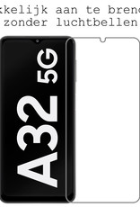 BASEY. Hoes Geschikt voor Samsung A32 5G Hoesje Shock Proof Case Hoes Met Screenprotector - Hoesje Geschikt voor Samsung Galaxy A32 5G Hoes Cover Shockproof - Transparant