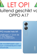 OPPO A17 Hoesje Book Case Hoes Flip Cover Bookcase 2x Met Screenprotector - Zwart