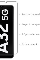 BASEY. Hoes Geschikt voor Samsung A32 5G Hoesje Shock Proof Case Hoes Met 2x Screenprotector - Hoesje Geschikt voor Samsung Galaxy A32 5G Hoes Cover Shockproof - Transparant