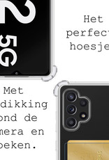 BASEY. Hoes Geschikt voor Samsung A32 5G Hoesje Shock Proof Case Hoes Met 2x Screenprotector - Hoesje Geschikt voor Samsung Galaxy A32 5G Hoes Cover Shockproof - Transparant