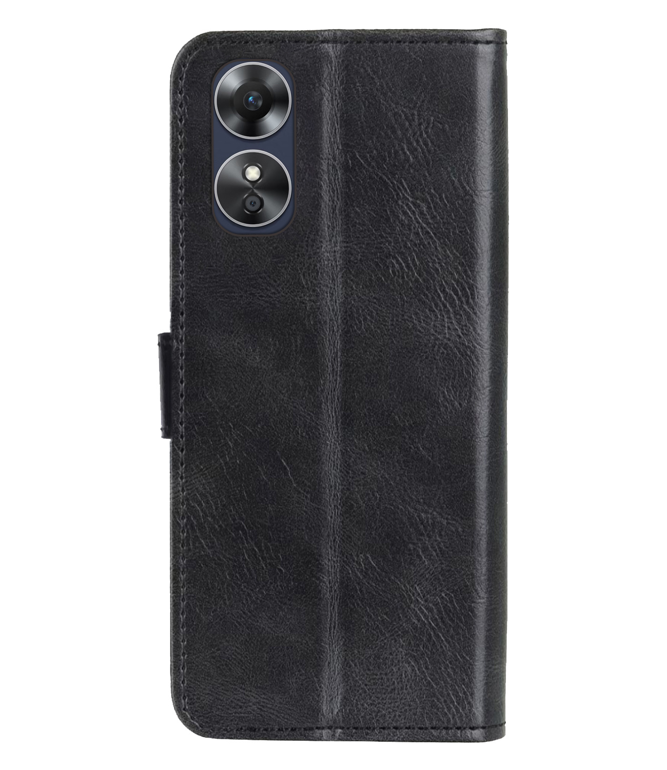 NoXx Hoes Geschikt voor OPPO A17 Hoesje Book Case Hoes Flip Cover Wallet Bookcase Met Screenprotector - Zwart