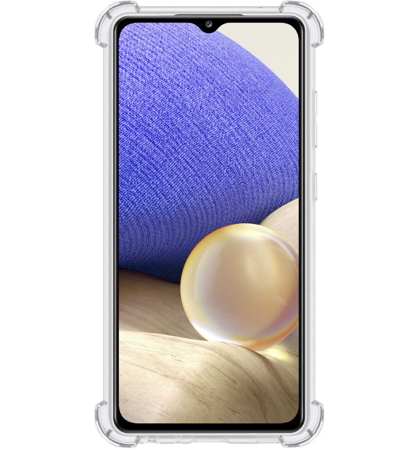 NoXx Hoes Geschikt voor Samsung A32 5G Hoesje Pasjeshouder Cover Shock Proof Case Siliconen Hoes Met Kaarthouder Met 2x Screenprotector - Transparant