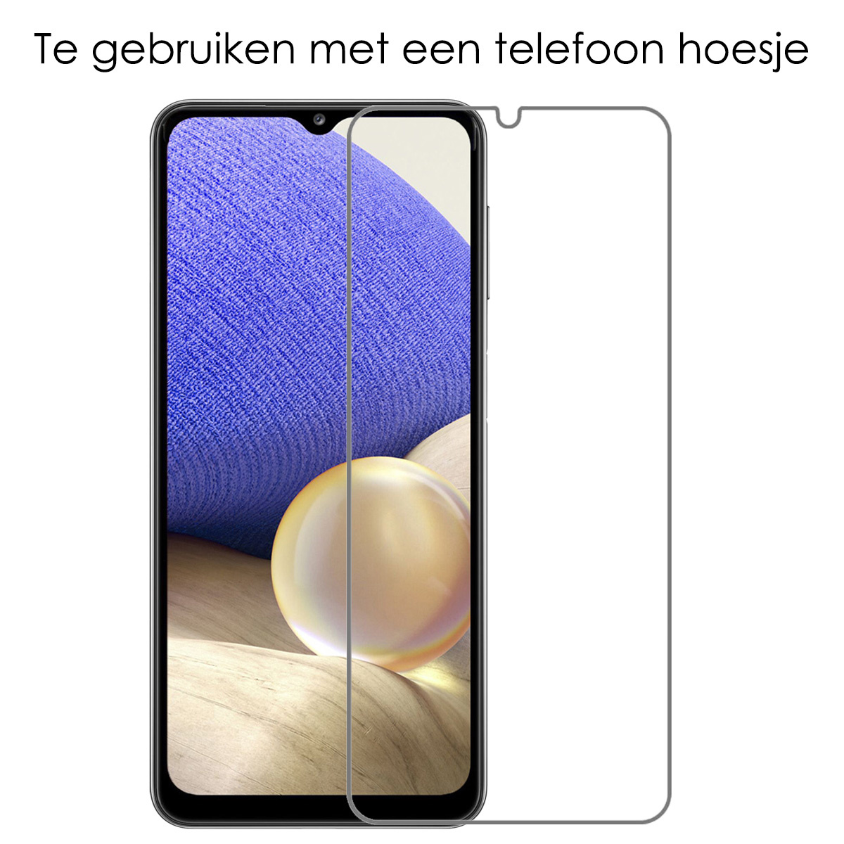 NoXx Hoes Geschikt voor Samsung A32 5G Hoesje Pasjeshouder Cover Shock Proof Case Siliconen Hoes Met Kaarthouder Met 2x Screenprotector - Transparant