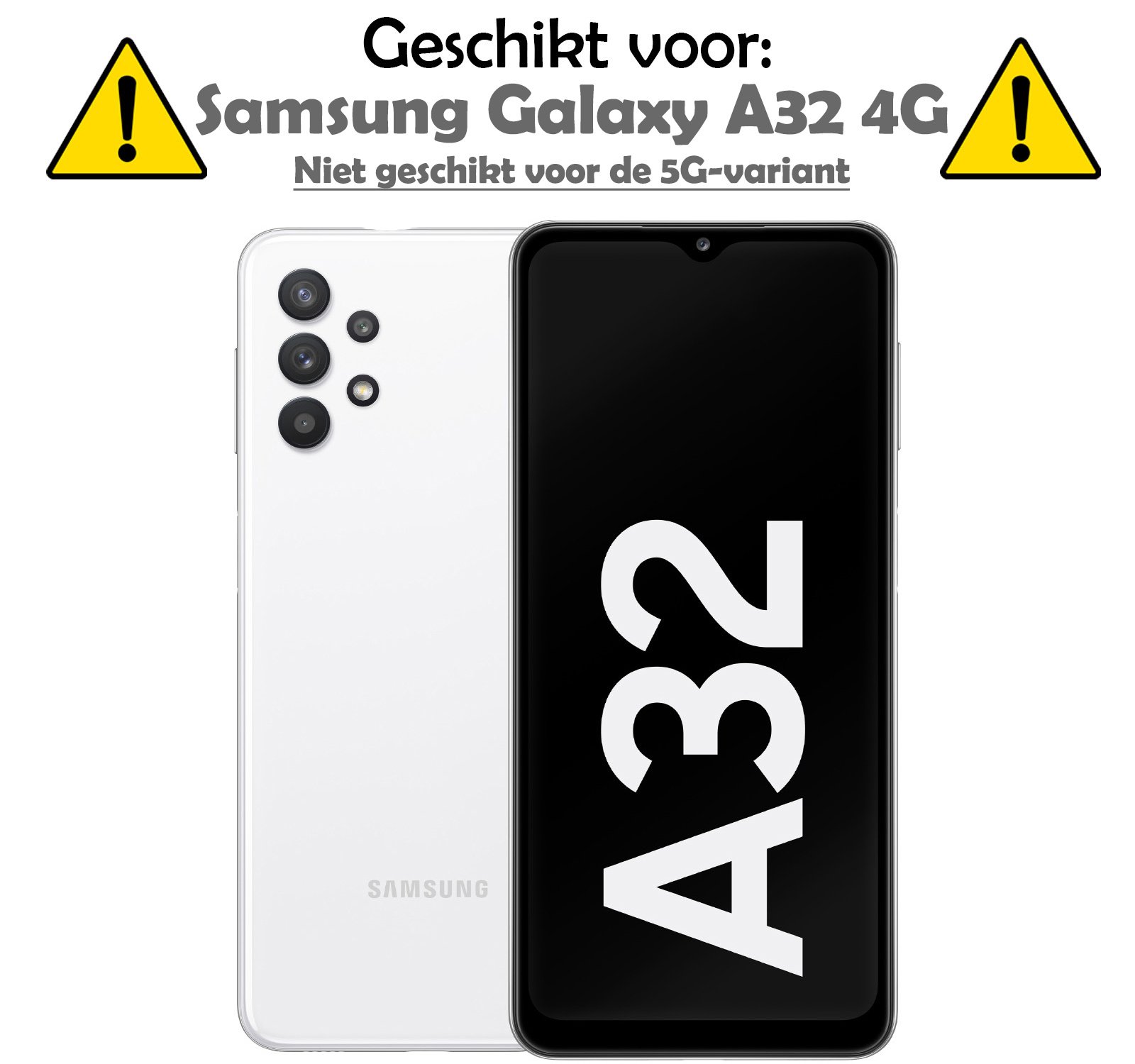 Nomfy Samsung A32 5G Hoesje Shock Proof Cover Transparant Case Shockproof Met Pasjeshouder Met Screenprotector - Samsung Galaxy A32 5G Hoes Met Kaarthouder Shock Proof