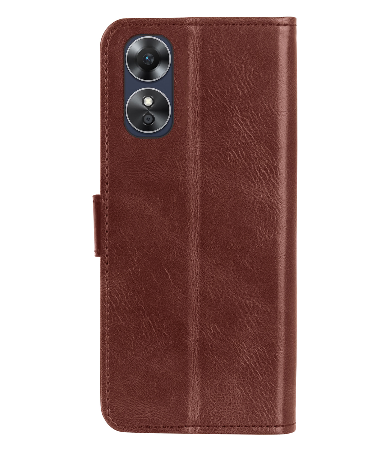 NoXx Hoes Geschikt voor OPPO A17 Hoesje Book Case Hoes Flip Cover Wallet Bookcase Met 2x Screenprotector - Bruin