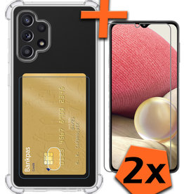 Nomfy Nomfy Samsung Galaxy A32 5G Hoesje Shockproof Pashouder Met 2x Screenprotector