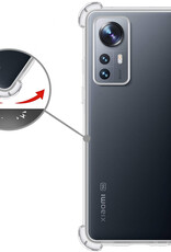 Nomfy Hoesje Geschikt voor Xiaomi 12 Hoesje Shock Proof Cover Case Shockproof Met Screenprotector - Hoes Geschikt voor Xiaomi 12 Hoes Siliconen Back Case - Transparant