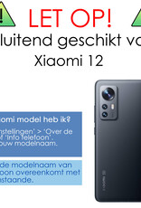 NoXx Xiaomi 12 Hoesje Back Cover Siliconen Case Hoes Met Screenprotector - Wit