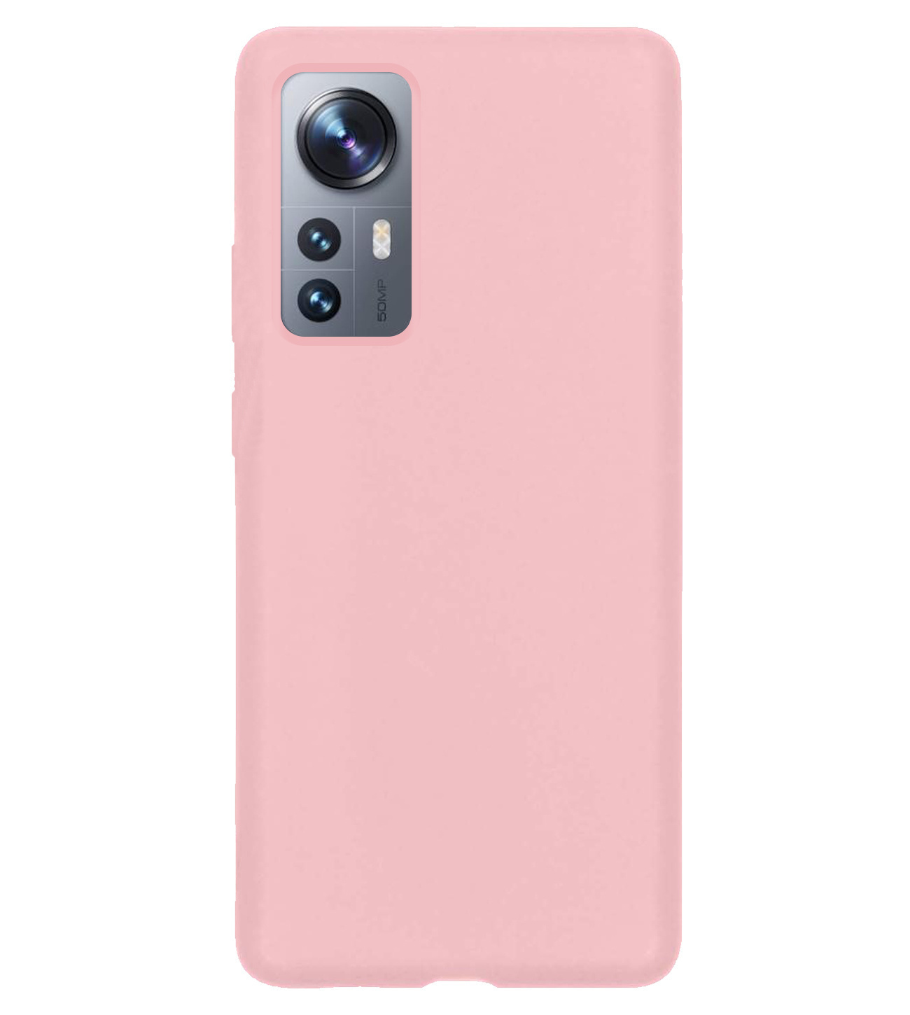 NoXx Hoes Geschikt voor Xiaomi 12 Hoesje Cover Siliconen Back Case Hoes Met 2x Screenprotector - Roze