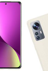 Nomfy Hoesje Geschikt voor Xiaomi 12 Hoesje Siliconen Cover Case Met Screenprotector - Hoes Geschikt voor Xiaomi 12 Hoes Back Case - Wit
