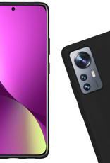 Nomfy Hoesje Geschikt voor Xiaomi 12 Hoesje Siliconen Cover Case Met Screenprotector - Hoes Geschikt voor Xiaomi 12 Hoes Back Case - Zwart
