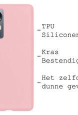 BASEY. Hoes Geschikt voor Xiaomi 12X Hoesje Siliconen Back Cover Case Met 2x Screenprotector - Hoesje Geschikt voor Xiaomi 12X Hoes Cover Hoesje - Roze