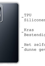 BASEY. Hoes Geschikt voor Xiaomi 12X Hoesje Siliconen Back Cover Case Met 2x Screenprotector - Hoesje Geschikt voor Xiaomi 12X Hoes Cover Hoesje - Transparant