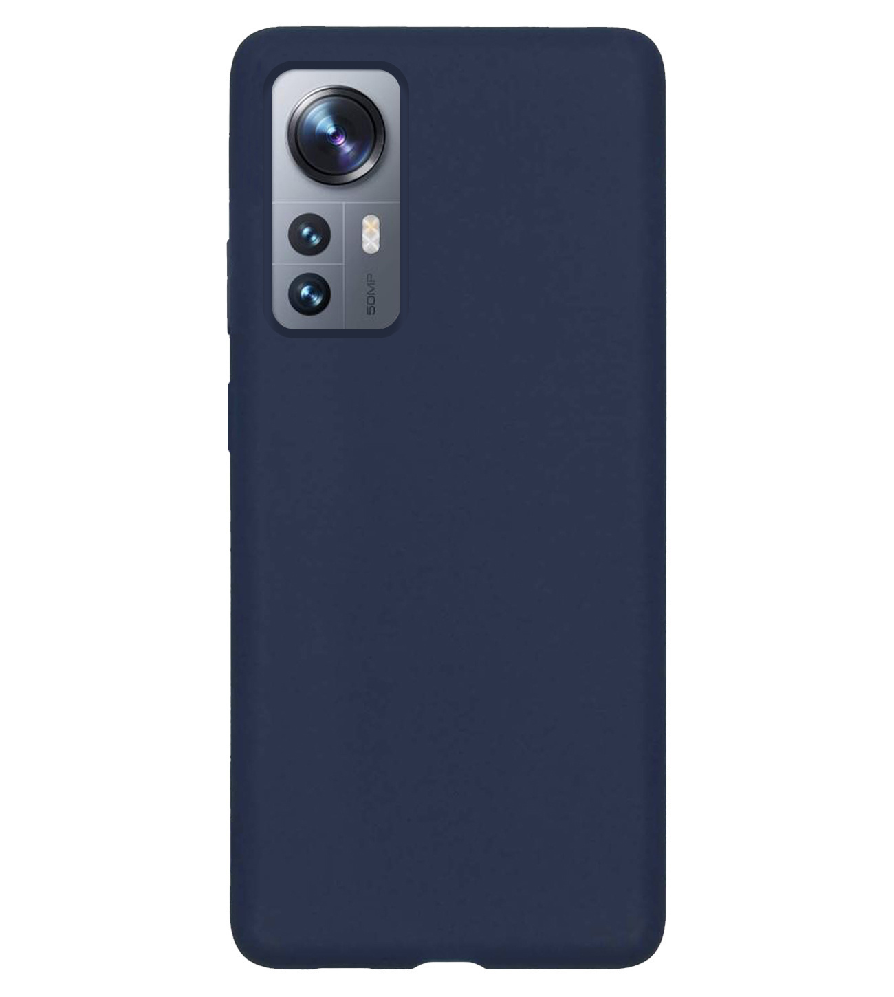 NoXx Xiaomi 12X Hoesje Back Cover Siliconen Case Hoes Met 2x Screenprotector - Donker Blauw