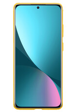 NoXx Hoes Geschikt voor Xiaomi 12X Hoesje Cover Siliconen Back Case Hoes Met 2x Screenprotector - Geel