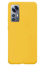 NoXx Hoes Geschikt voor Xiaomi 12X Hoesje Cover Siliconen Back Case Hoes Met 2x Screenprotector - Geel