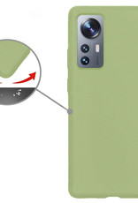 Nomfy Hoesje Geschikt voor Xiaomi 12X Hoesje Siliconen Cover Case Met Screenprotector - Hoes Geschikt voor Xiaomi 12X Hoes Back Case - Groen