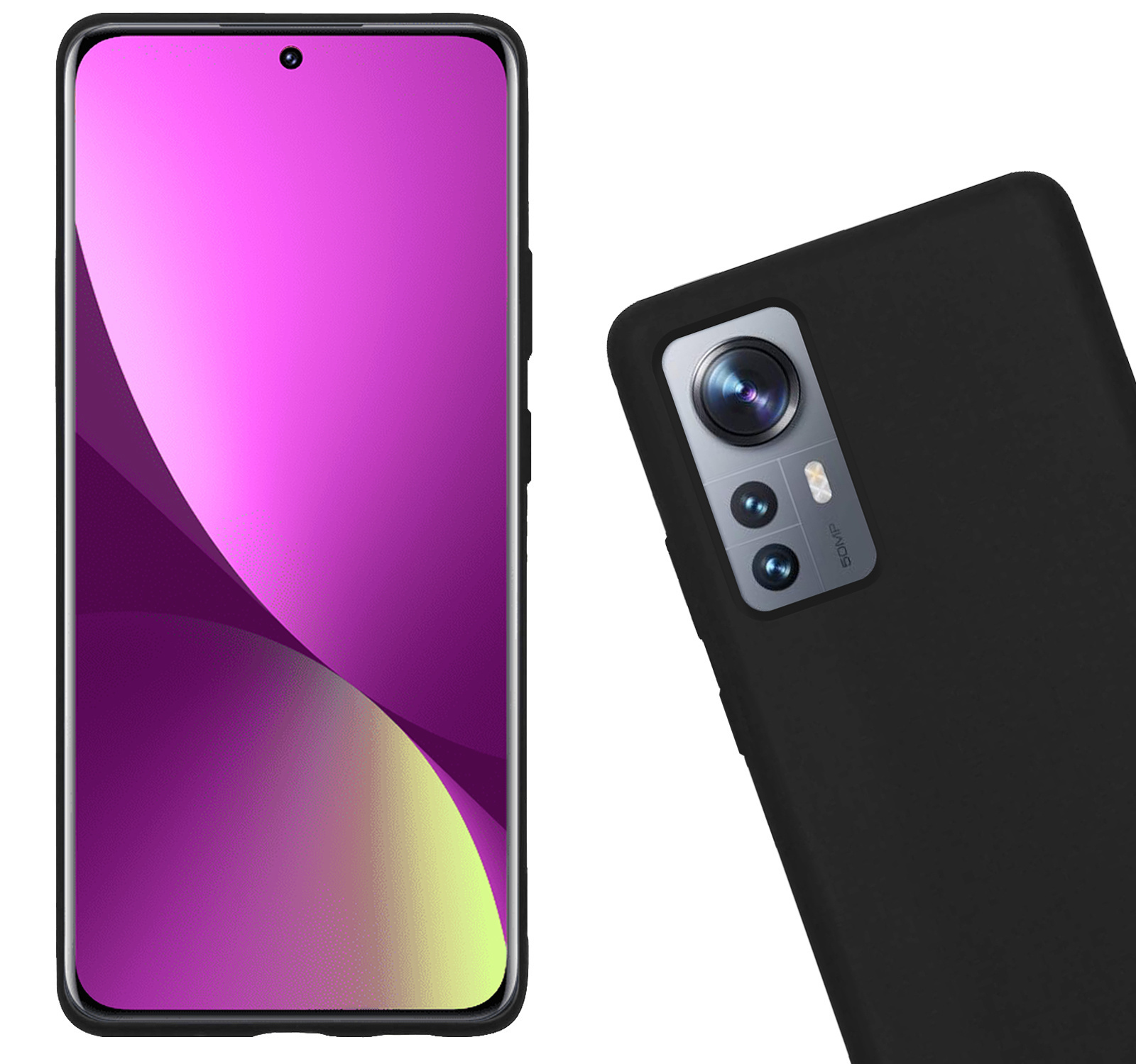 Nomfy Hoesje Geschikt voor Xiaomi 12X Hoesje Siliconen Cover Case Met Screenprotector - Hoes Geschikt voor Xiaomi 12X Hoes Back Case - Zwart