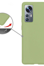 Nomfy Hoesje Geschikt voor Xiaomi 12X Hoesje Siliconen Cover Case Met 2x Screenprotector - Hoes Geschikt voor Xiaomi 12X Hoes Back Case - Groen