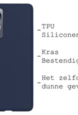 BASEY. Hoes Geschikt voor Xiaomi 12 Pro Hoesje Siliconen Back Cover Case Met Screenprotector - Hoesje Geschikt voor Xiaomi 12 Pro Hoes Cover Hoesje - Donkerblauw
