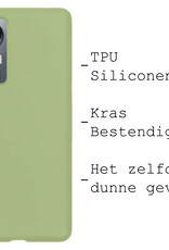 BASEY. Hoes Geschikt voor Xiaomi 12 Pro Hoesje Siliconen Back Cover Case Met Screenprotector - Hoesje Geschikt voor Xiaomi 12 Pro Hoes Cover Hoesje - Groen