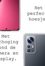 BASEY. Hoes Geschikt voor Xiaomi 12 Pro Hoesje Siliconen Back Cover Case Met Screenprotector - Hoesje Geschikt voor Xiaomi 12 Pro Hoes Cover Hoesje - Transparant
