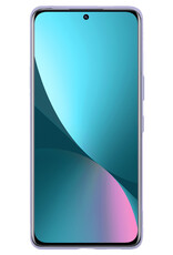 NoXx Hoes Geschikt voor Xiaomi 12 Pro Hoesje Cover Siliconen Back Case Hoes Met Screenprotector - Lila