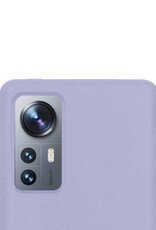 NoXx Hoes Geschikt voor Xiaomi 12 Pro Hoesje Cover Siliconen Back Case Hoes Met Screenprotector - Lila
