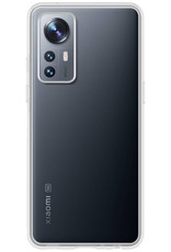 NoXx Hoes Geschikt voor Xiaomi 12 Pro Hoesje Cover Siliconen Back Case Hoes Met 2x Screenprotector - Transparant