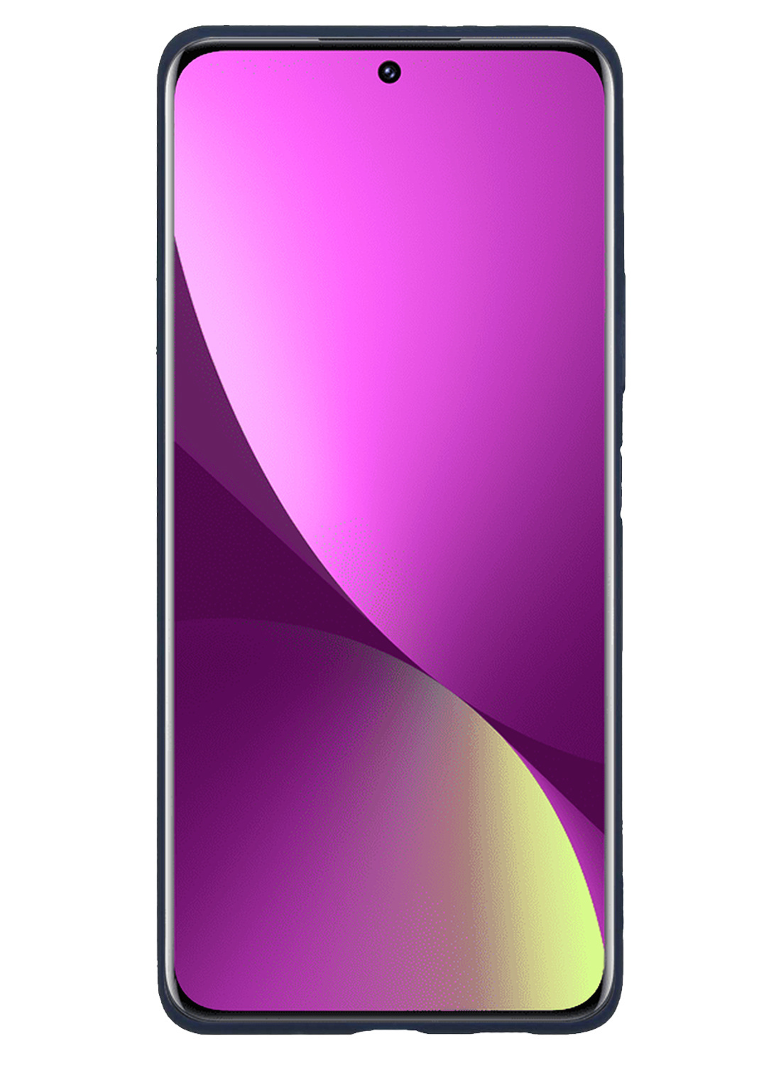 Nomfy Hoesje Geschikt voor Xiaomi 12 Pro Hoesje Siliconen Cover Case Met Screenprotector - Hoes Geschikt voor Xiaomi 12 Pro Hoes Back Case - Donkerblauw