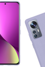 Nomfy Hoesje Geschikt voor Xiaomi 12 Pro Hoesje Siliconen Cover Case Met 2x Screenprotector - Hoes Geschikt voor Xiaomi 12 Pro Hoes Back Case - Lila
