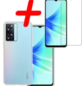 BASEY. BASEY. OPPO A57 Hoesje Siliconen Met Screenprotector - Transparant