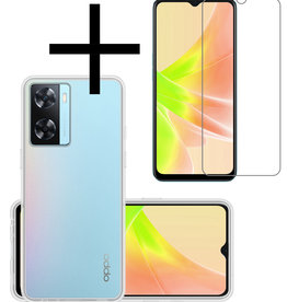 NoXx NoXx OPPO A57 Hoesje Siliconen Met Screenprotector - Transparant
