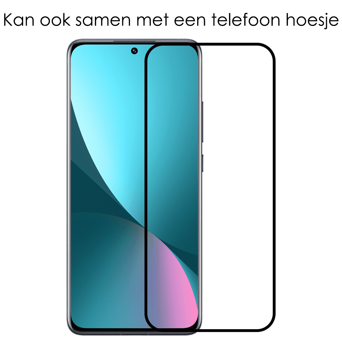 NoXx Hoes Geschikt voor Xiaomi 12 Hoesje Cover Siliconen Back Case Hoes Met Screenprotector - Donkerblauw