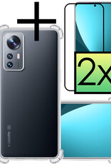 NoXx Hoes Geschikt voor Xiaomi 12X Hoesje Siliconen Cover Shock Proof Back Case Shockproof Hoes Met 2x Screenprotector - Transparant