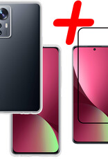 BASEY. Hoes Geschikt voor Xiaomi 12X Hoesje Siliconen Back Cover Case Met Screenprotector - Hoesje Geschikt voor Xiaomi 12X Hoes Cover Hoesje - Transparant