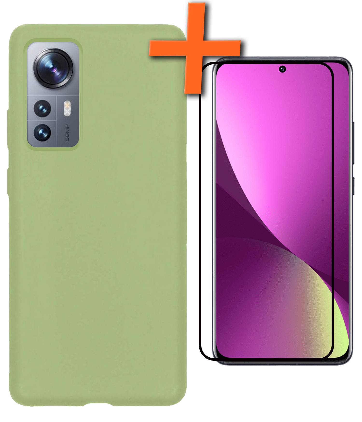 Nomfy Hoesje Geschikt voor Xiaomi 12X Hoesje Siliconen Cover Case Met Screenprotector - Hoes Geschikt voor Xiaomi 12X Hoes Back Case - Groen