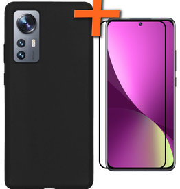 Nomfy Nomfy Xiaomi 12X Hoesje Siliconen Met Screenprotector - Zwart